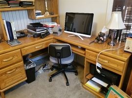 14-L-Shaped Solid wood office desk