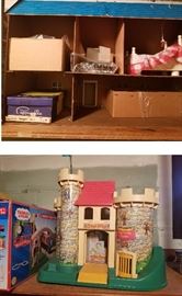 Vintage toys and dollhouse