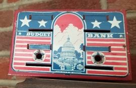 Vintage Tin Toy Budget Bank
