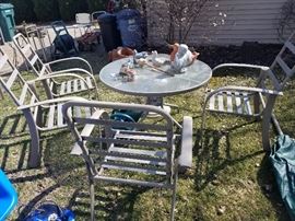 Patio Set to include umbrella and a couple of side tables