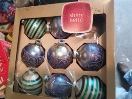 86- Vintage hand made shiny bright ornaments. We have a few boxes.