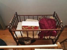 93-Antique Children's rocking crib
