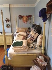 Henry Link vintage four poster twin bed