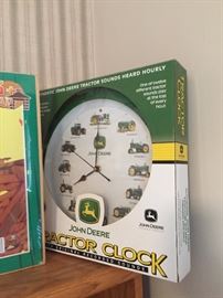 John Deere Tractor Clock, new in box!