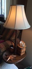 Wood lamp and side table