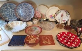 Beautiful handmade, vintage and antique plates! Handmade Greenfield Village pottery (blue and white), RS Prussia bowl, Blakeman & Henderson Limoges, D&C France, Haviland Limoges and more!