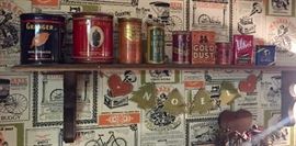 Assorted antique Tins and such