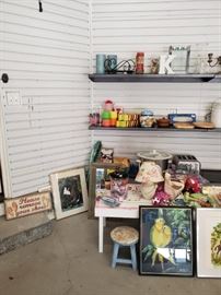 Artwork, kitchen items, candles