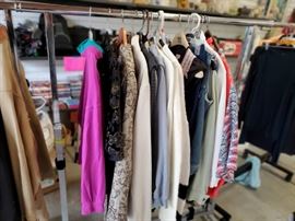 Assorted men's and women's clothing items