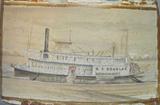 Painting on board by St. Louis WPA artist Michael Chomyk of the riverboat H. S. Douglas.