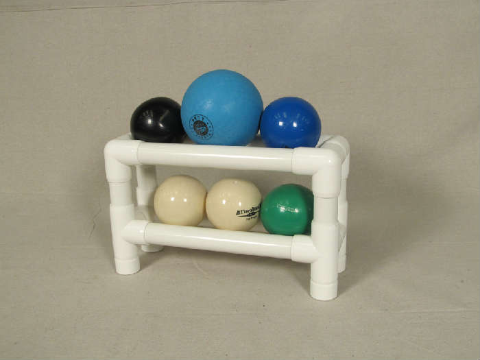 Set of 6 Thera balls on rack