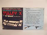 Super Color Volley X by Roberts - The Pro Line, "Featuring 10 games with 4 players detachable remote controls and combination rifle/pistol". Totally awesome pioneer of video games, in used condition, but appears to be complete. One controller still in plastic.