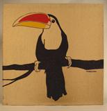 Marushka screen print of tucan on stretched canvas.
