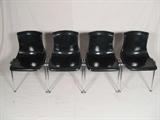 Set of 4 pressed fiberglass bowling alley chairs by Brunswick.