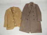 Camel hair jacket and long coat. Could stand cleaning. Selling as pair.