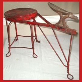 Antique Metal Shoe Shine Chair 