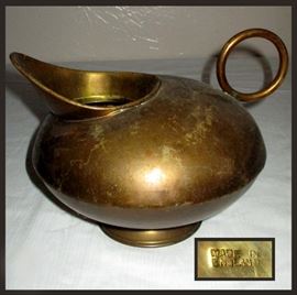 Cool Old Brass Pitcher Made in England 