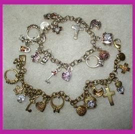 Pair of Sterling Silver Charm Bracelets 