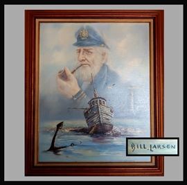 Gorgeous Framed and Signed Oil Painting by Bill Larsen,  Known Oregon Artist, William Elroy Larsen 1931-2010. 