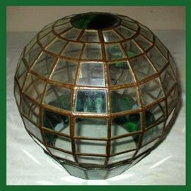 Vintage 2 Piece Stained Glass Terrarium 