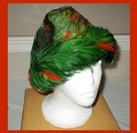Wonderful Vintage Feathered Hat 
