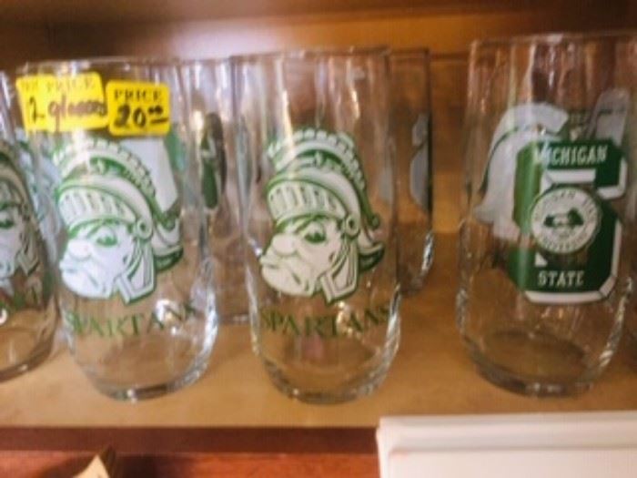 Michigan State drinking glasses, 12 pieces, vintage
