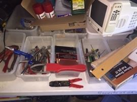 hand tools, garden chemicals, woodworking tools 