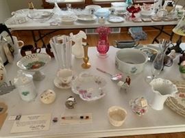 Cranberry glass and other glassware