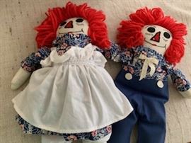 Handmade Raggedy Ann & Andy doll set