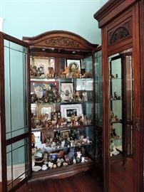 CHINA CABINET AND OWL COLLECTION