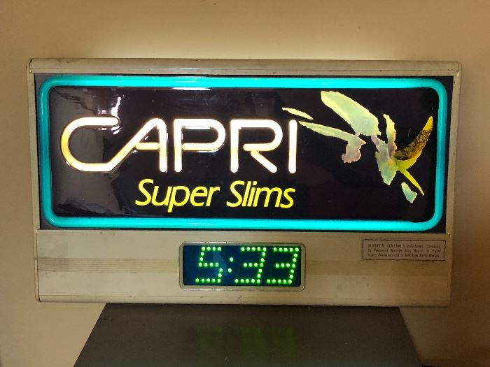 Capri Super Slims Clock sign