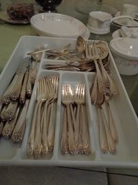 service for 12, silver plate w/ serving pieces, very nice