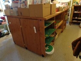 this is a large quilting work table that comes in sections to move