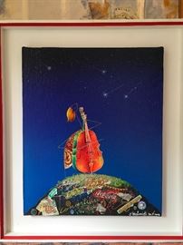 Artist: Meloniski Da Villacidro, Title: Musician, Medium: Mixed media on canvas