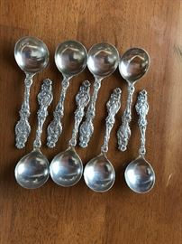 Whiting sterling "Lily" bouillon spoons