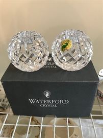 Waterford ball candle holders