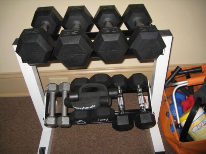 weight rack and weights sold as set