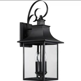Tewksbury 3Light Outdoor Wall Lantern Black Fin ...