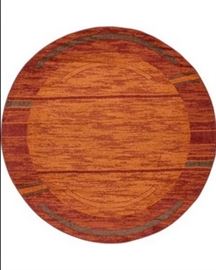 3ft Round Bryan terracotta Tibetan Area Rug