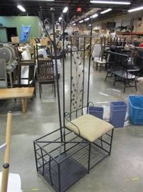 Metal Hall Tree with Coat Tree