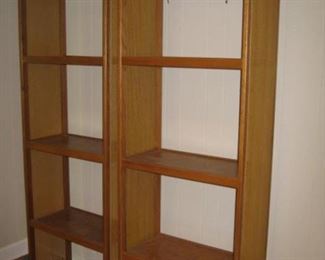 Pair of mid century rattan bookshelves