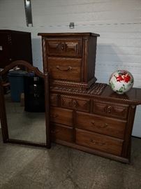 Vintage Dresser, Mirror, Nightstand