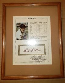 Framed Bob Feller Autograph