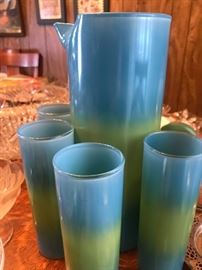Vintage Blue and Green Lemonade Set