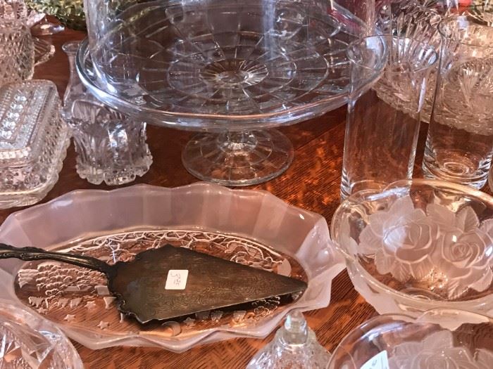 Cut Crystal and Glass Serving Pieces