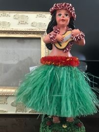 Vintage Hula Girl with Grass Skirt