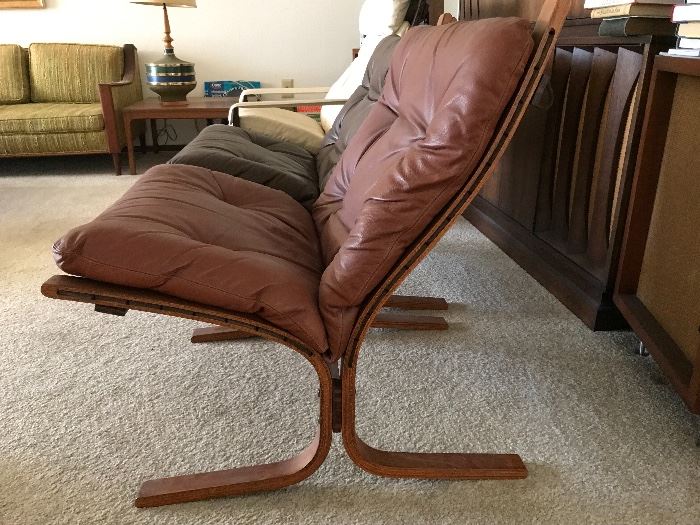 2 L.B. Siesta Chairs Mexican Brown and Colorado Brown purchased at Scandinavia Furniture Store in Lenexa Kansas. marked (Westnofa Sweden)