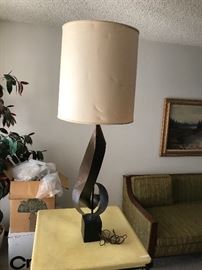 Mid-Century Machine Age Architectural lamp by Harry Balmer 55" tall with extender