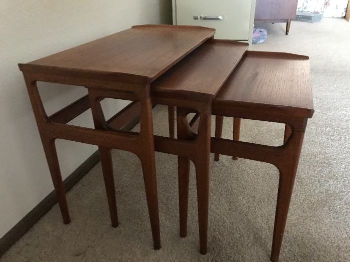 Nest of tables marked Furniture DANISH Control Made in Denmark