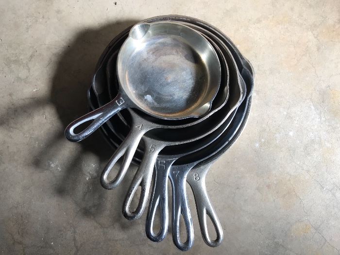 Griswold and Wagner seasoned skillets size 3 through 8